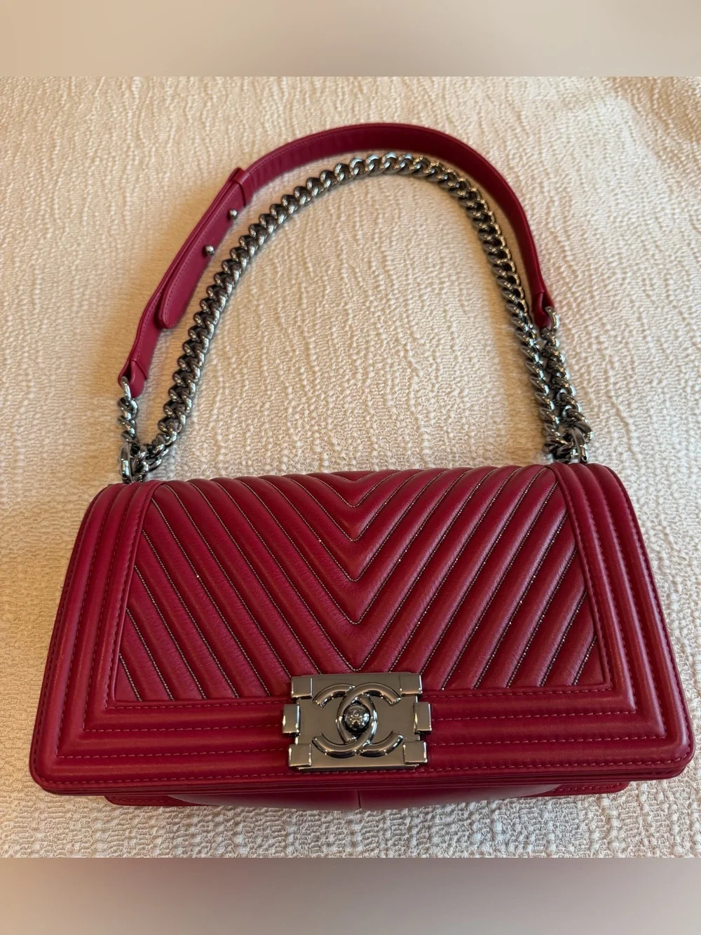 CHANEL rich burgundy
